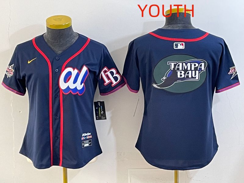 Youth 2025 Tampa Bay Rays Blank Drak Blue All star Nike MLB Jersey style 03->youth mlb jersey->Youth Jersey